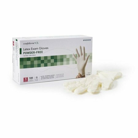 MCKESSON CONFIDERM Latex Exam Glove, Small, Ivory, 100PK 14-424